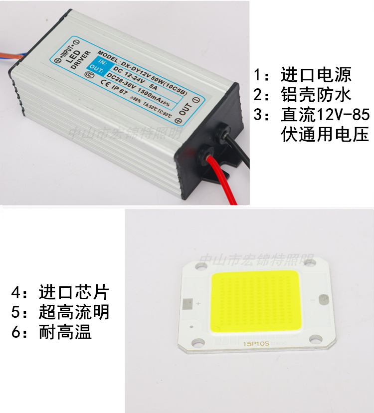 Low-voltage lamps, DC 12V - 24V floodlights, spotlights, battery lamps, Marine lamps, night market lamps, coal mine lighting lamps pic 5