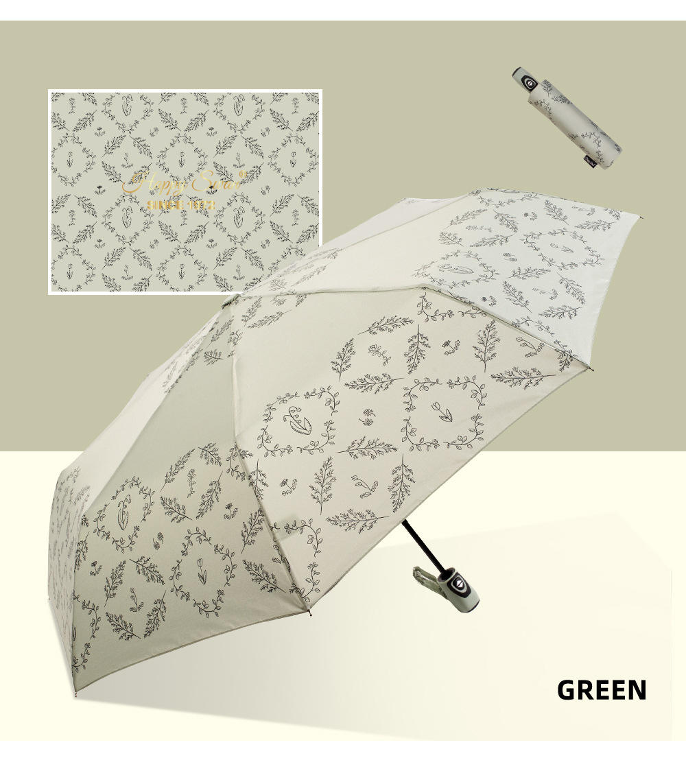 麦穗图案三折全自动伞外贸伞three folding umbrella雨伞批发详情8
