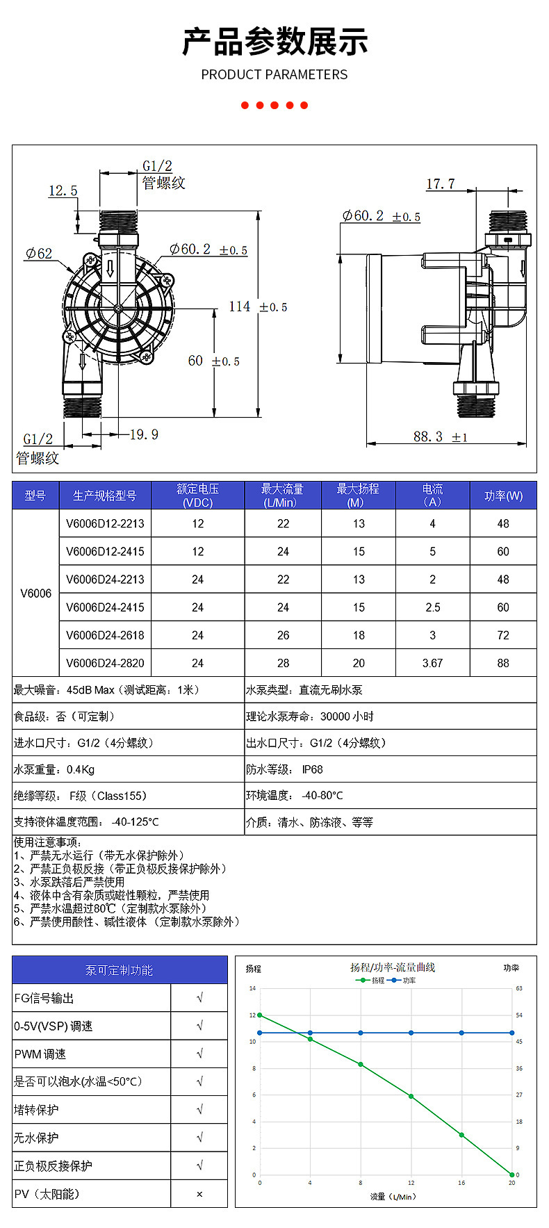 直流无刷循环潜水泵热水器饮水机冷水机制冷机基站零冷水增压储能详情2