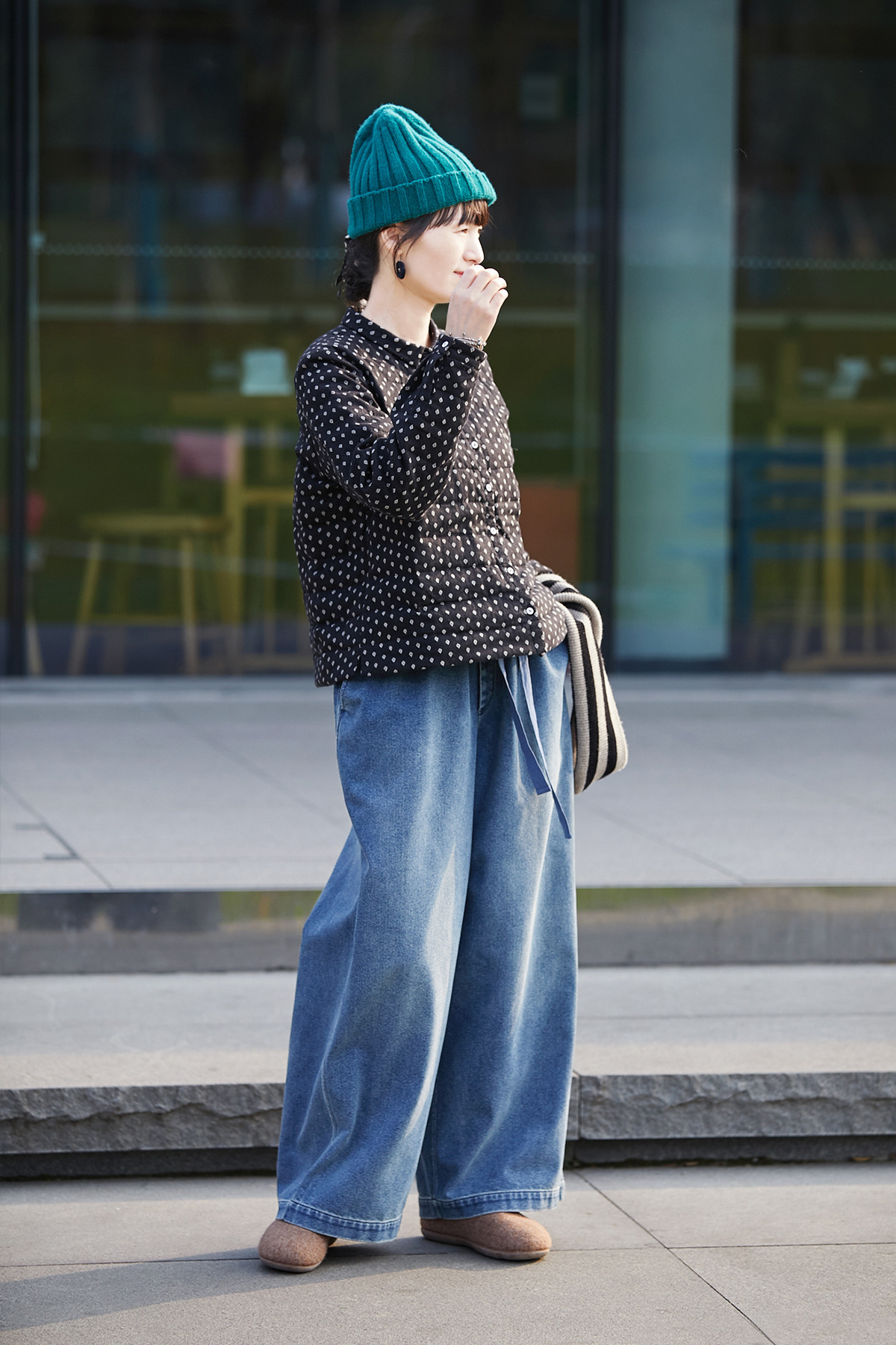 2025春秋款少年蓝色文艺小众松紧腰传统水洗磨毛休闲牛仔裤详情25