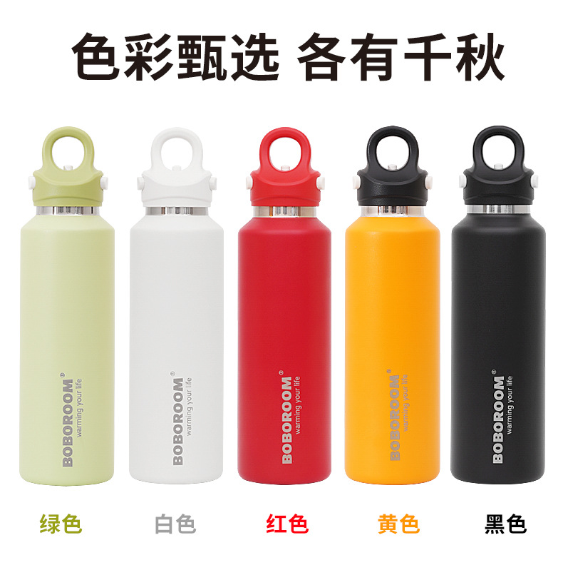 BOBOROOM threaded insulated cup, 316 stainless steel large-capacity water cup, student coffee cup, portable pic 18