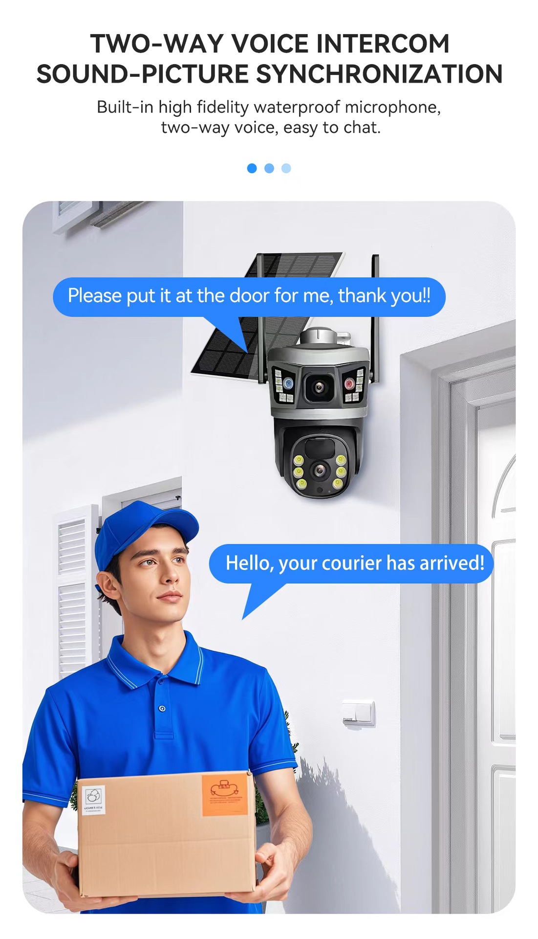 V380 Solar dome Camera 4G low-power camera Dual-lens outdoor waterproof dome camera high-definition home monitor pic 4