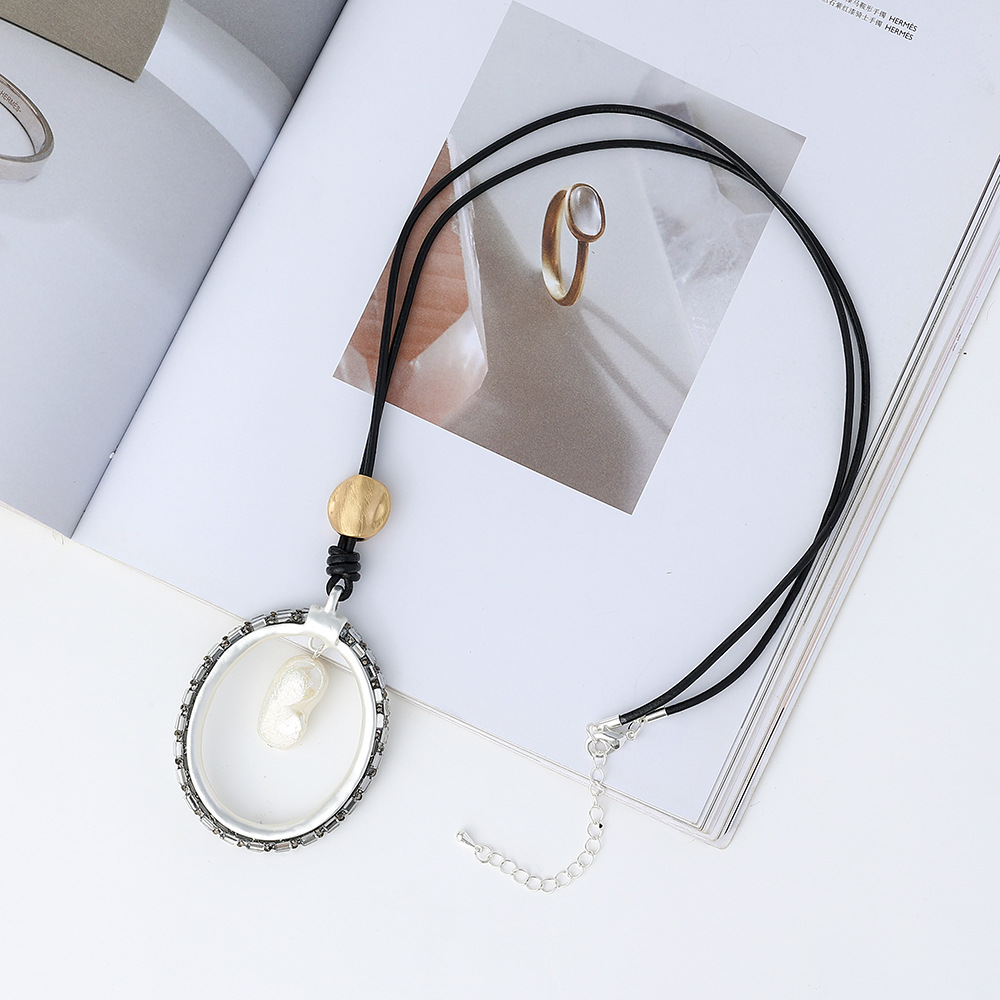 亚马逊新款跨境项链复古简约长款项链毛衣链批发女士百搭长款吊坠详情18