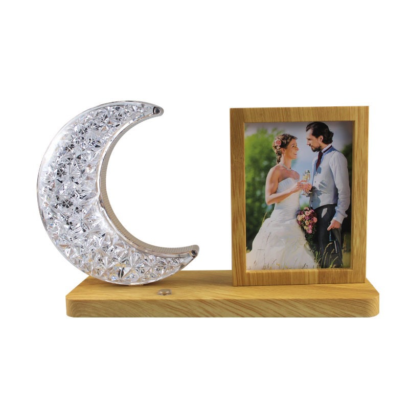 小熊相框台灯跨境热销触摸水晶台灯USB供电三色小夜灯床头摆件详情13