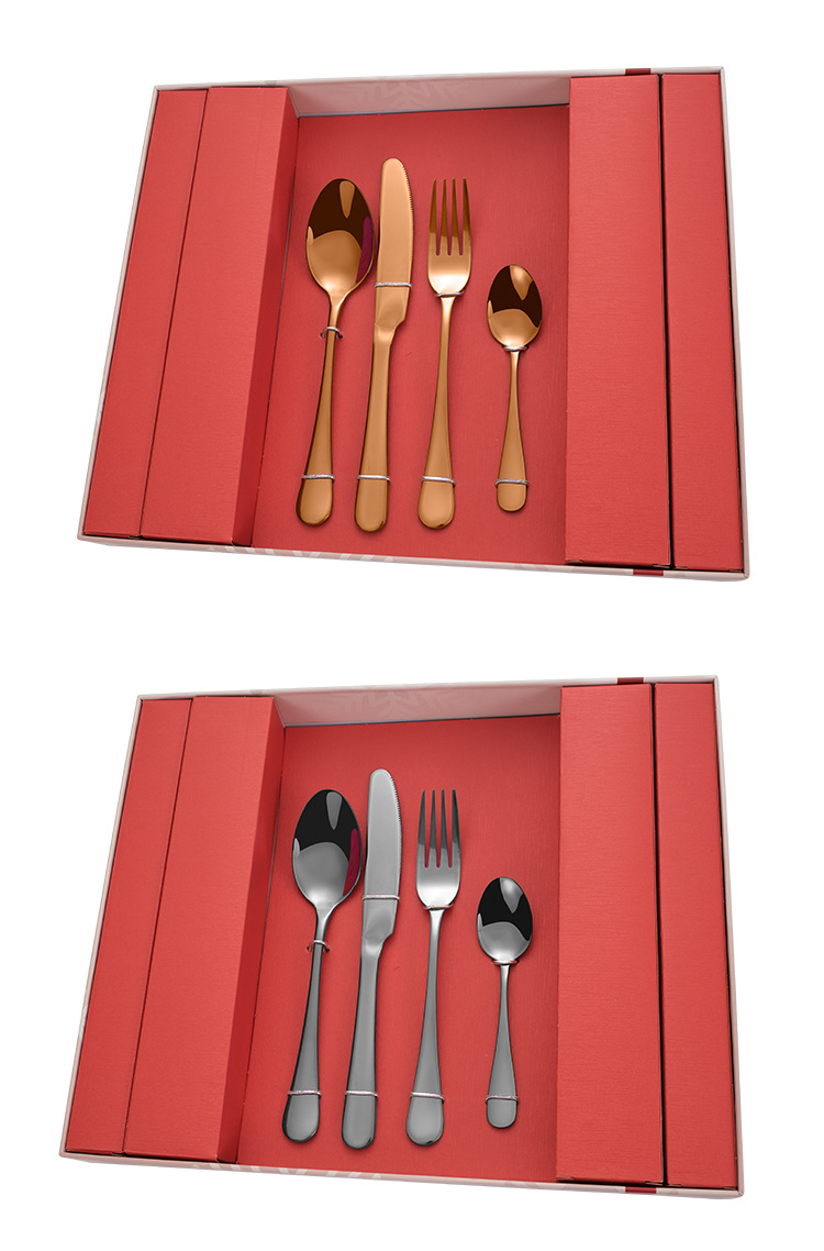 跨境1010圣诞喜庆开窗礼盒不锈钢餐具刀叉勺四主件24件礼盒套装详情14