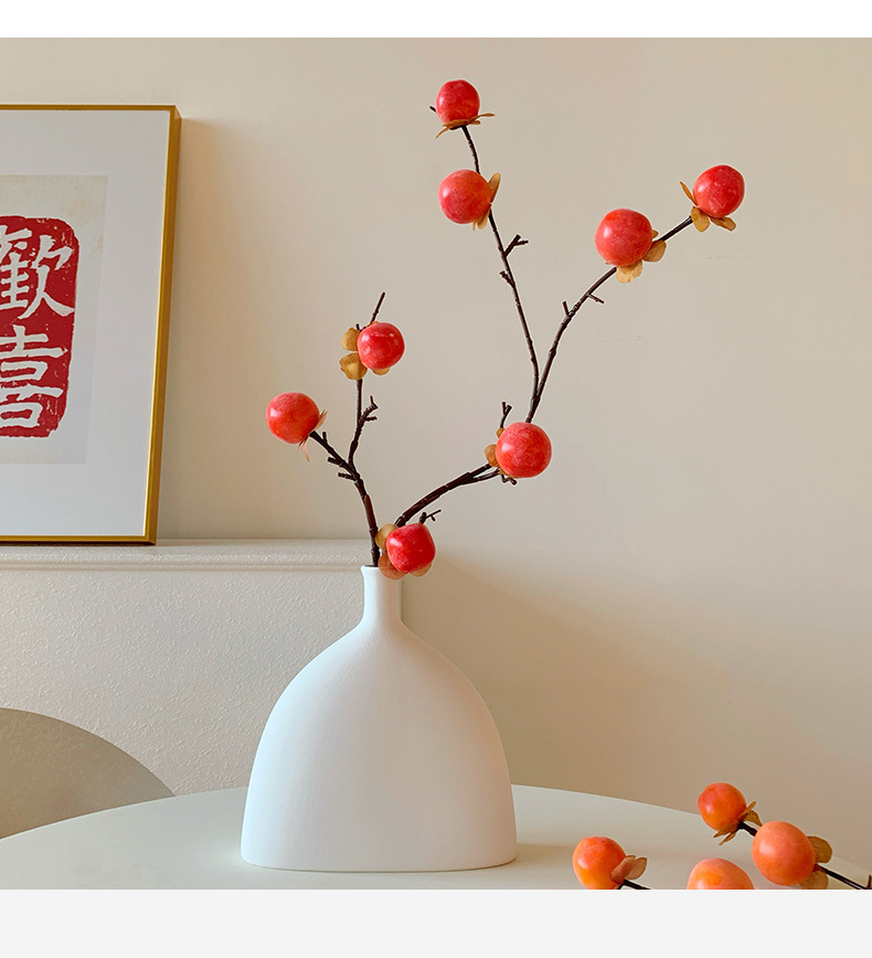 柿柿如意花束仿真柿子装饰品花假花客厅插花摆设新年客厅餐桌摆件详情13