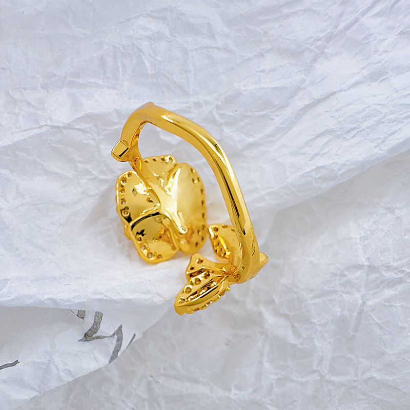 柏伶山茶花食指戒指女镶钻轻奢小众素圈开口戒时尚个性高级感饰品详情8