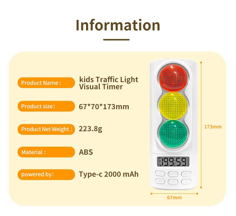 New cross-border traffic light timer, student enlightenment learning check-in schedule, high appearance level self-discipline timer pic 5