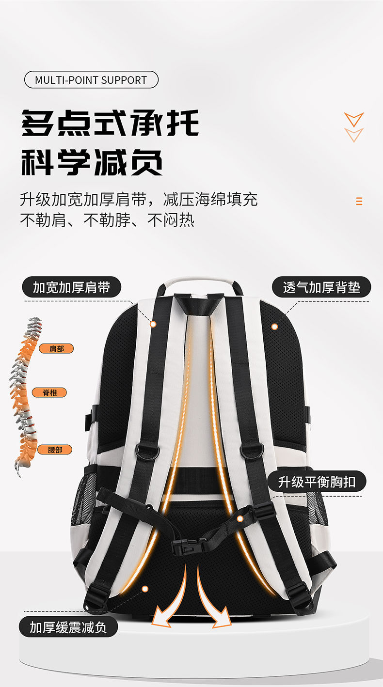2024新款跨境商贸男小初中学生书包高中大容量减负护脊双肩包批发详情16