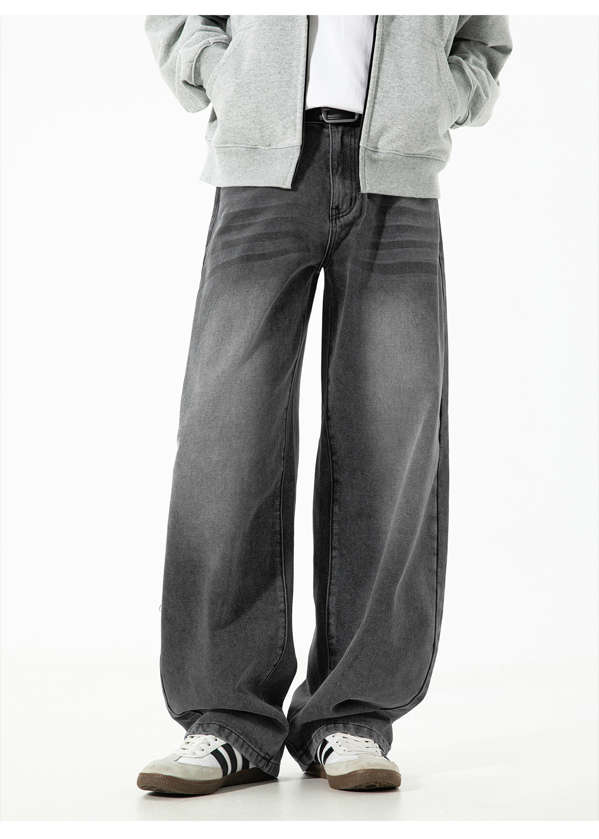 美式复古做旧水洗廓形牛仔裤男秋季新款潮牌直筒裤质感宽松长裤子详情11