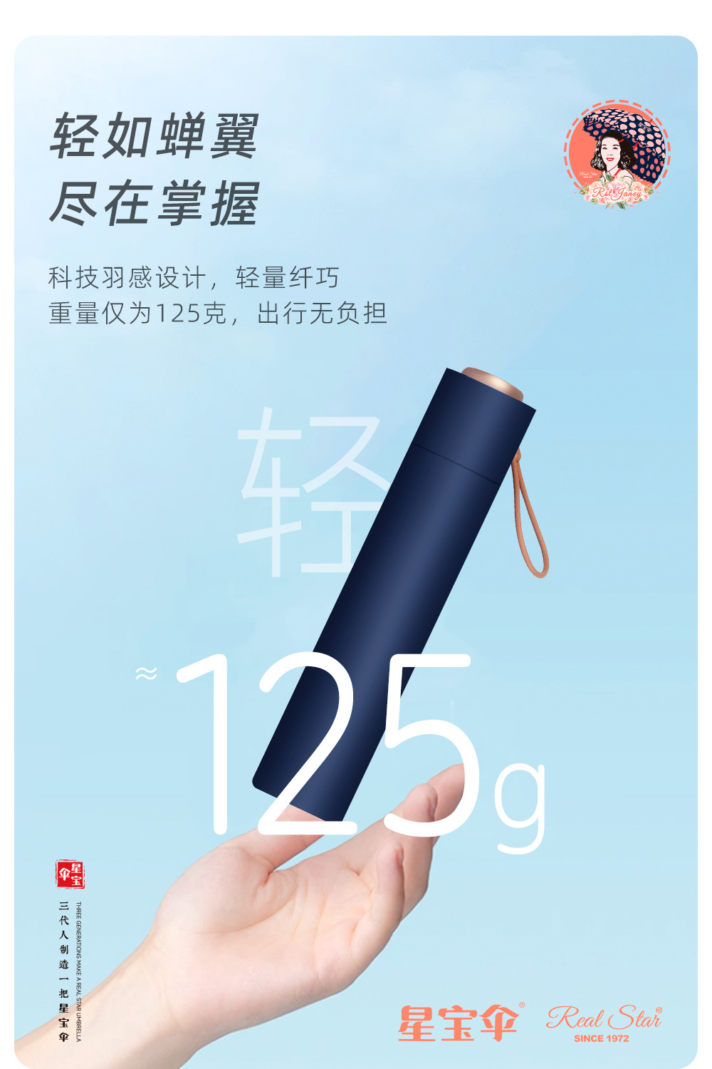 素色超轻防晒伞三折6股手动遮阳晴雨伞黑胶图层轻便雨伞详情4