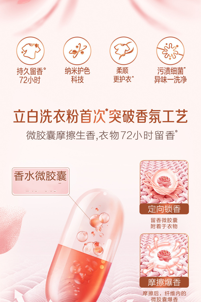 立白大师香氛洗衣粉10斤量批正品家用持久留香柔顺护衣洗衣服厂家详情3