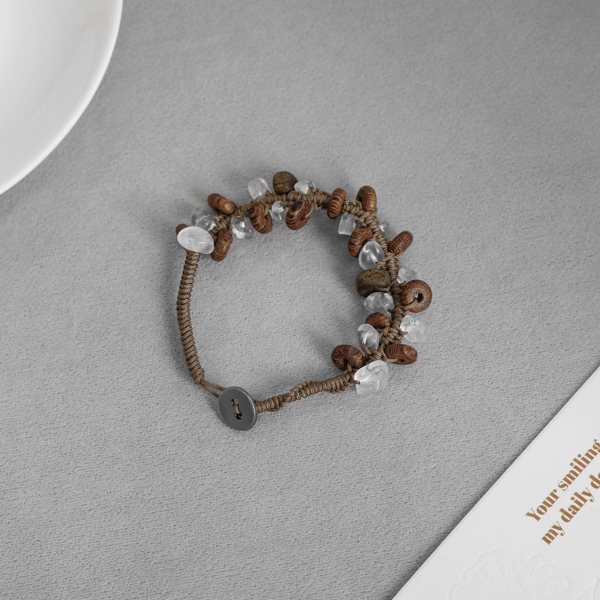 子XIU手稿系列织手链 新中式国风简约气质小众不规则碎石串珠手链详情8