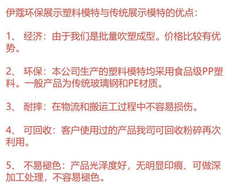 塑料模特白色人体模特女全身模特服装模特道具假人模特橱窗展示架详情1
