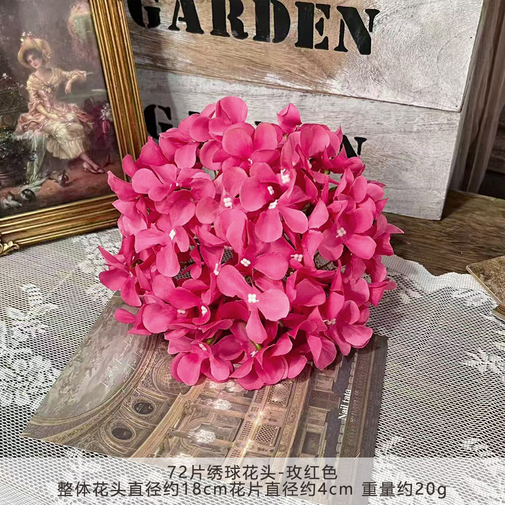 72片绣球花头仿真花朵批发花头花墙插花手工花环头饰发饰配件假花详情13