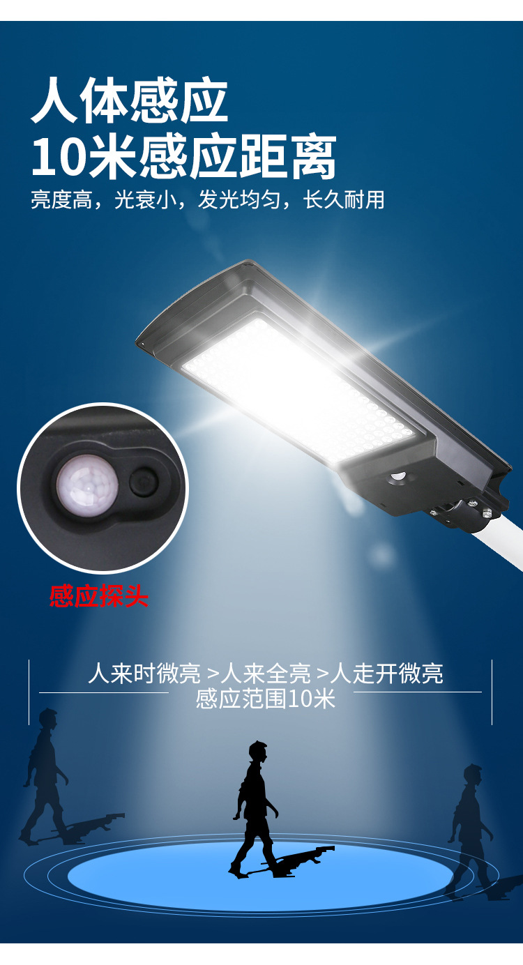 跨境太阳能灯 户外庭院灯新农村家用院子照明灯防水LED一体道路灯详情8