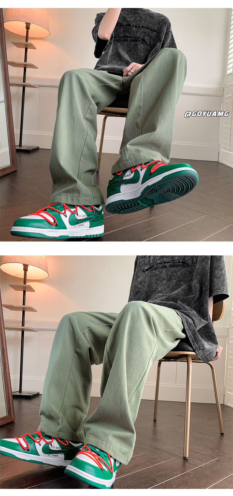 2025新款男士裤子秋冬裤子百搭设计感小众阔腿长裤日系直筒休闲裤详情11