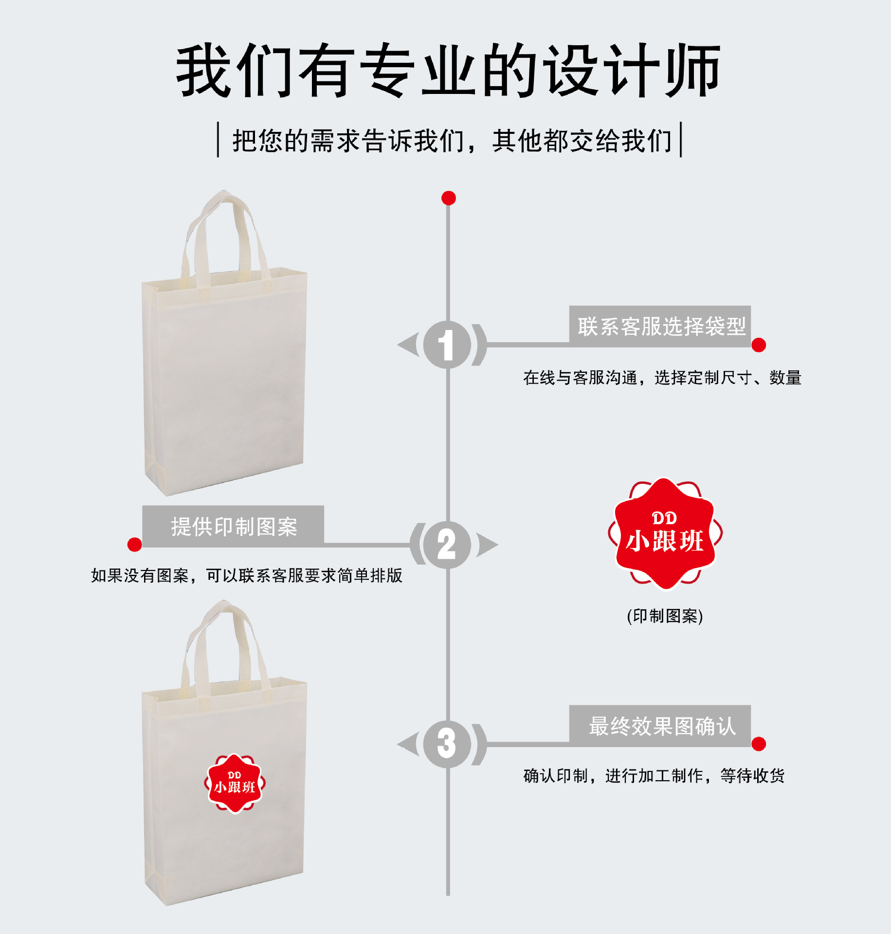 定制现货加厚无纺布袋空白外卖鞋子购物手提包装袋批发布类用品详情11