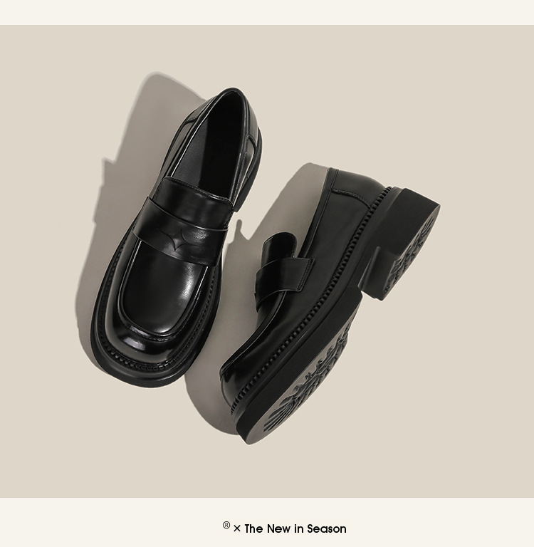 真皮~棕色小皮鞋女复古休闲一脚蹬单鞋学院jk乐福鞋大码女鞋详情33