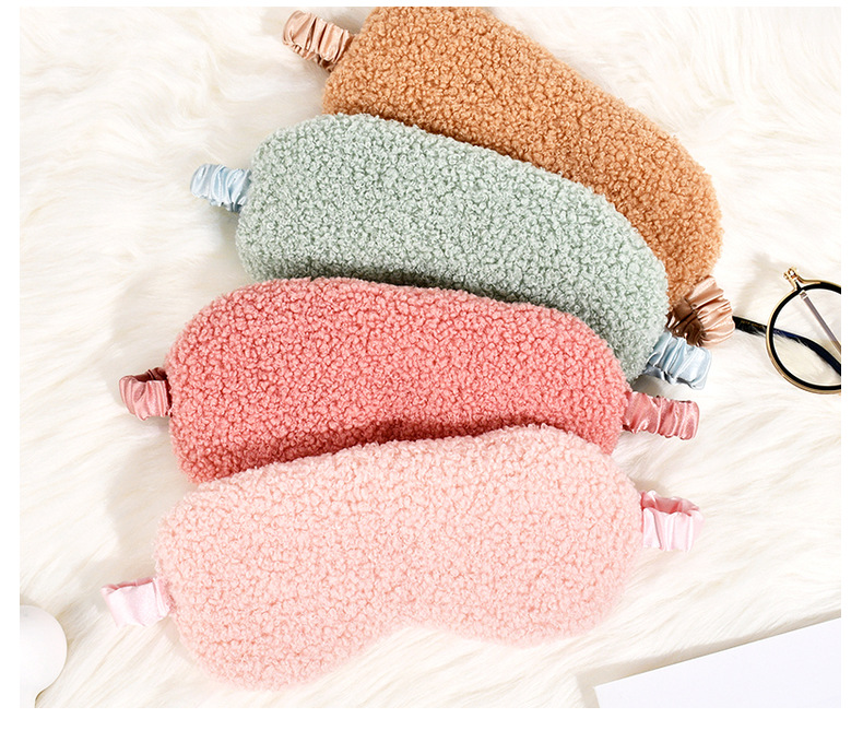 毛绒眼罩现货批发泰迪绒眼罩秋冬舒适亲肤仿真丝护眼罩遮光睡眠详情5