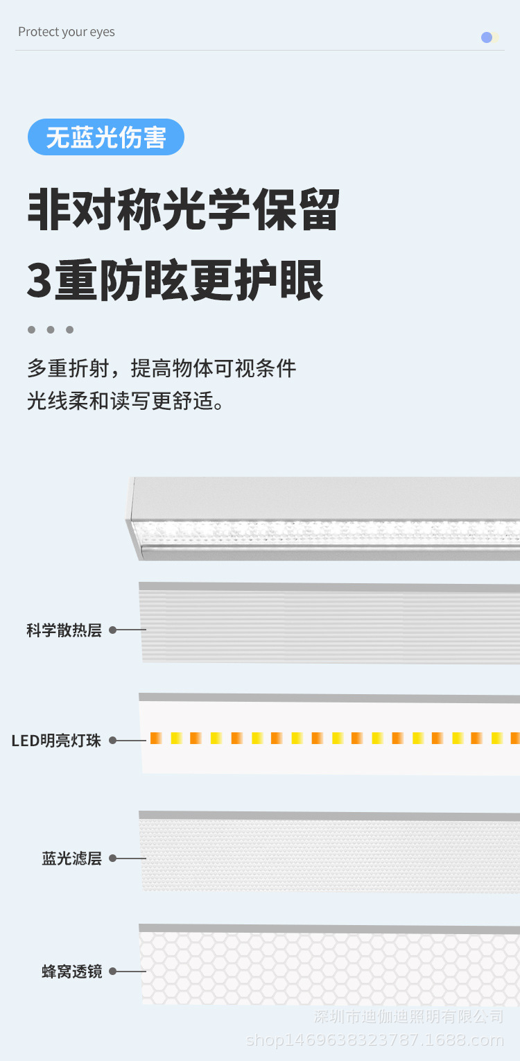 国AA三合一LED护眼台灯磁吸壁灯多模式五键触摸学习夜灯照明灯饰详情13