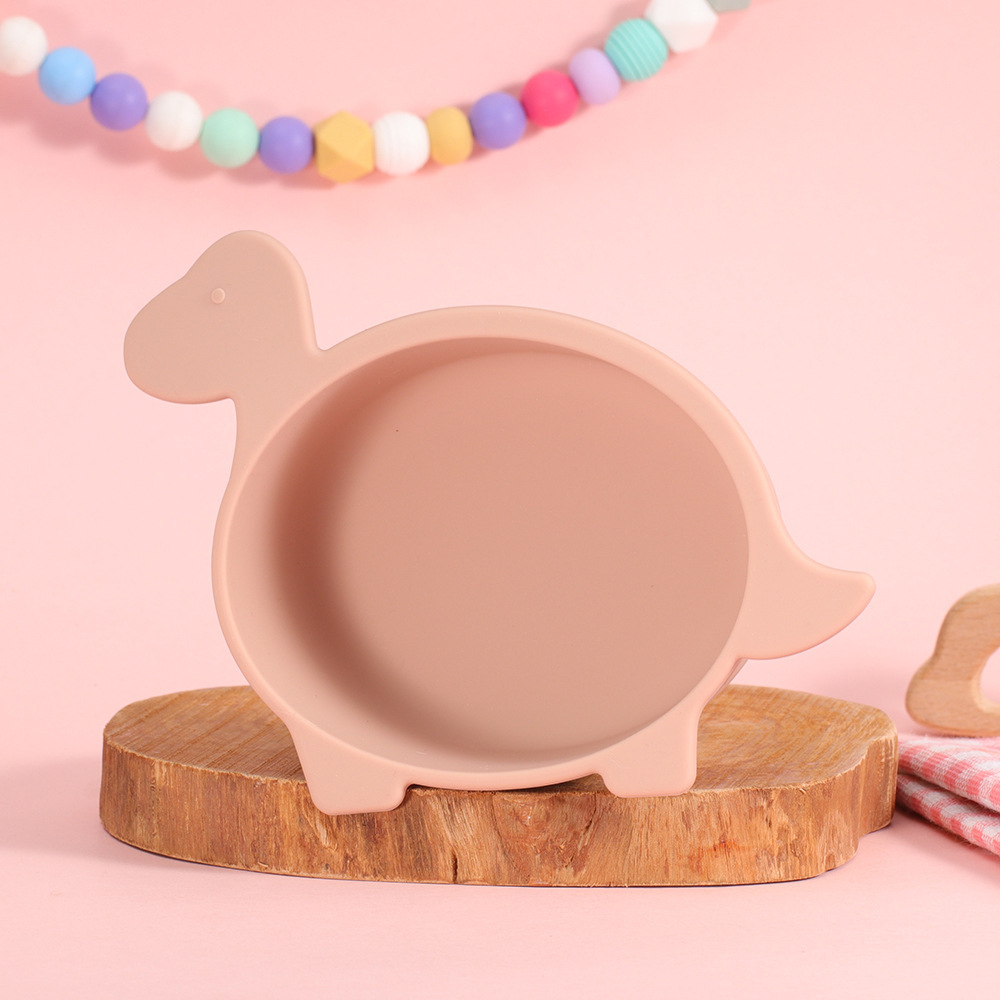 跨境爆款儿童餐具硅胶碗婴儿喂养辅食硅胶碗恐龙碗宝宝硅胶饭碗详情4