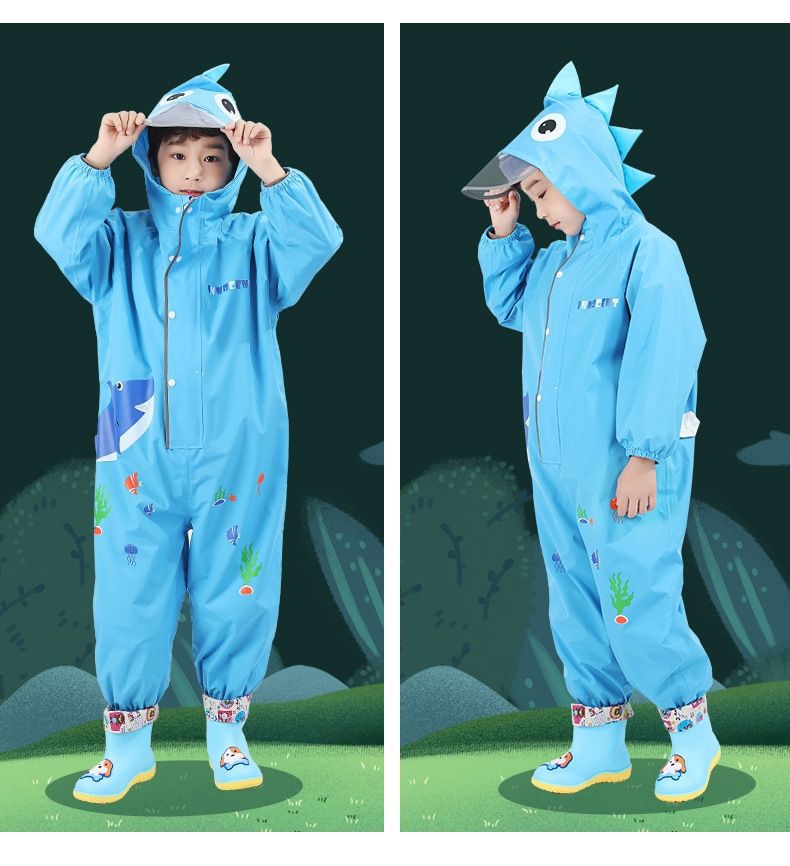Niños una pieza impermeable niños niñas kindergarten bebé impermeable impermeable poncho estudiante impermeable impermeable pantalones de lluvia traje pic 27