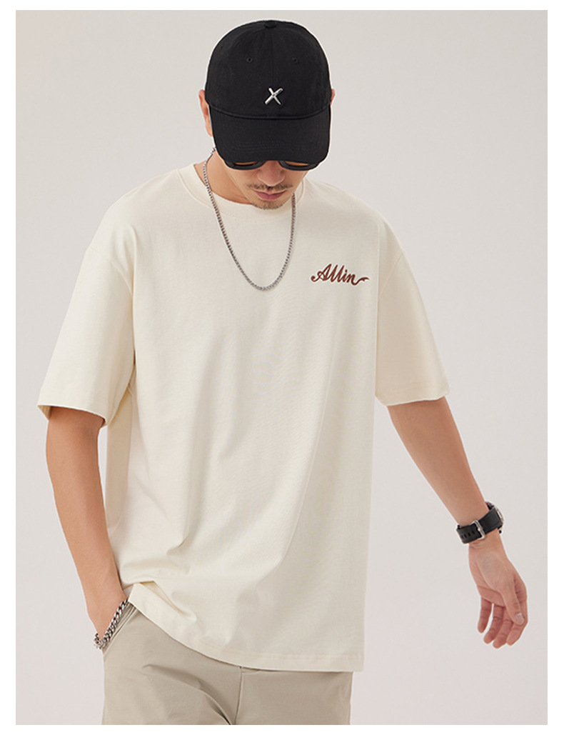 The 2025 summer new half-sleeved T-shirt for men is a trendy and versatile short-sleeved American retro printed loose round-neck T-shirt pic 64