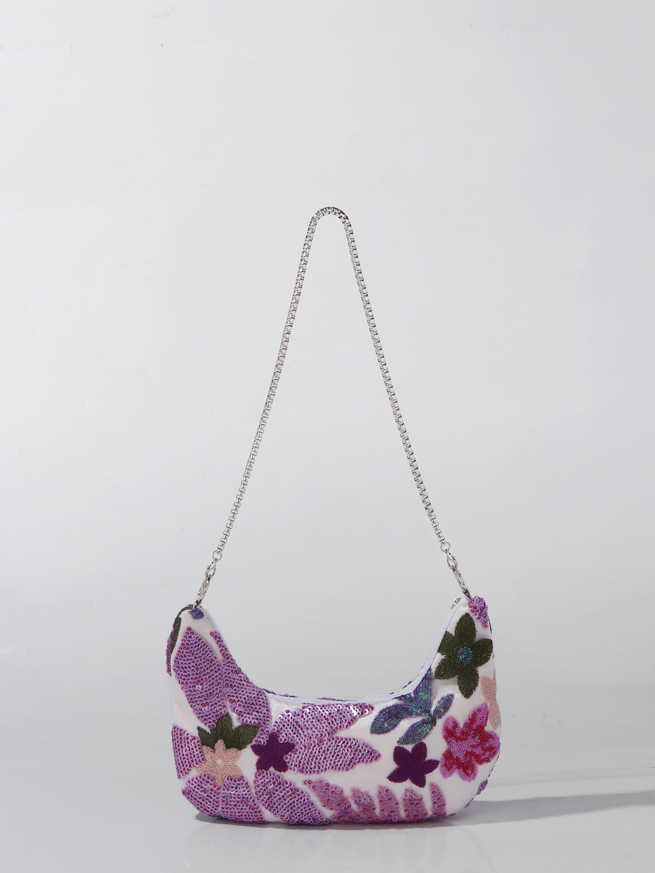 跨境新款亮片刺绣花卉晚宴包单肩包优雅女包时欧美尚潮流斜挎包包详情5