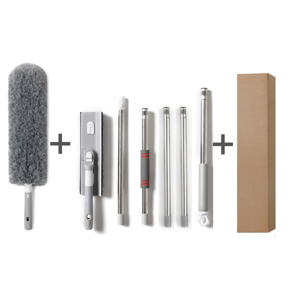 跨境新品拼接加长杆鸡毛掸子静电除尘打扫灰尘蜘蛛网缝隙清洁套装详情2