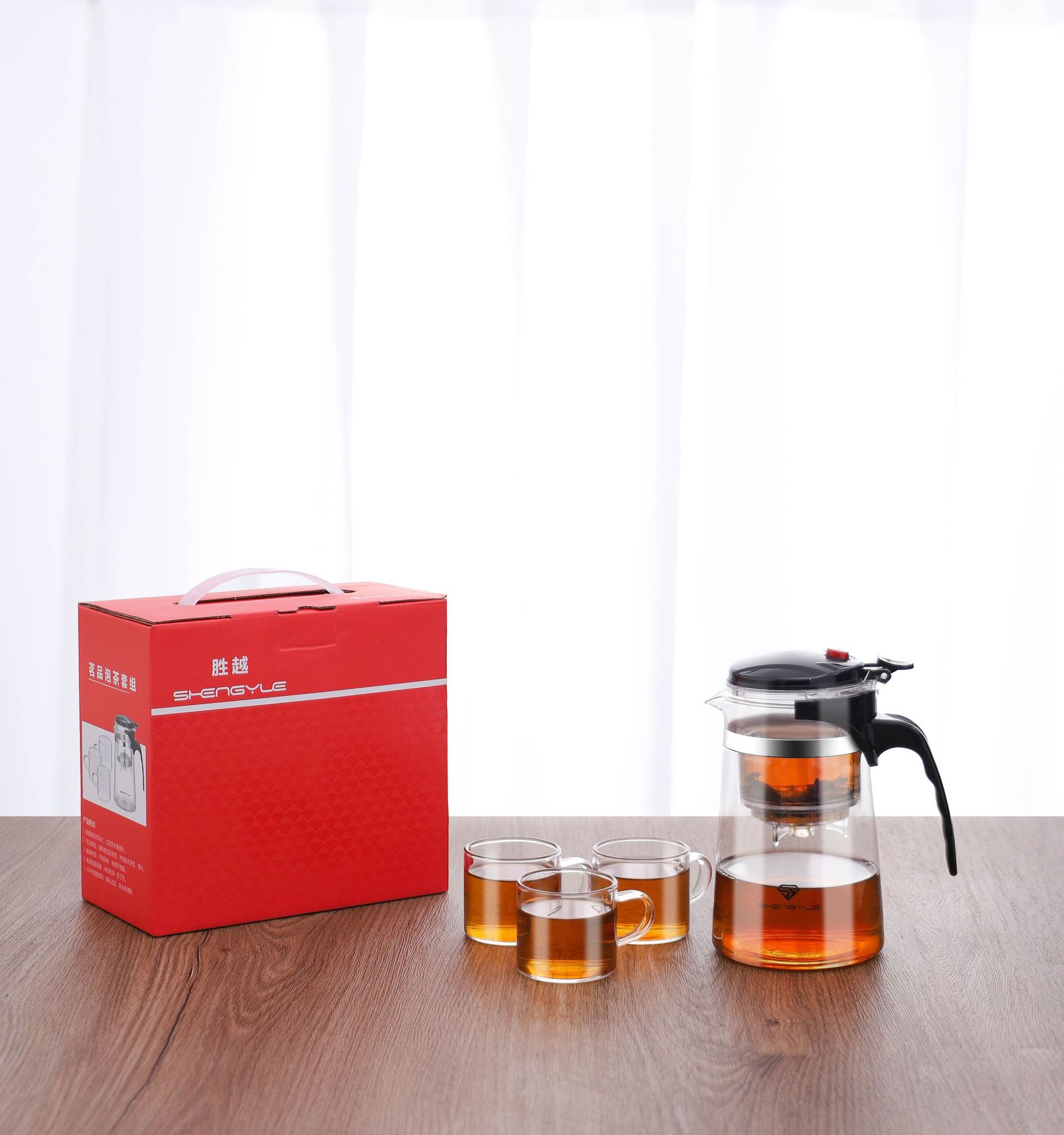 泡茶杯茶水分离过滤冲茶器家用玻璃茶具杯套装飘逸杯茶壶定制logo详情34