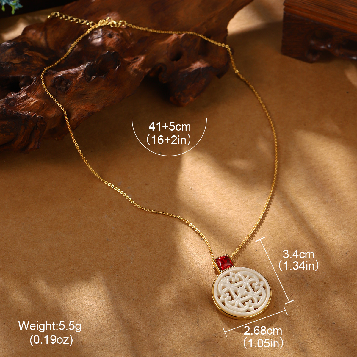 Retro imitation Hetian jade necklace, high-end pendant, niche collarbone chain, French zircon, new Chinese-style fashionable and versatile clothing accessories pic 26