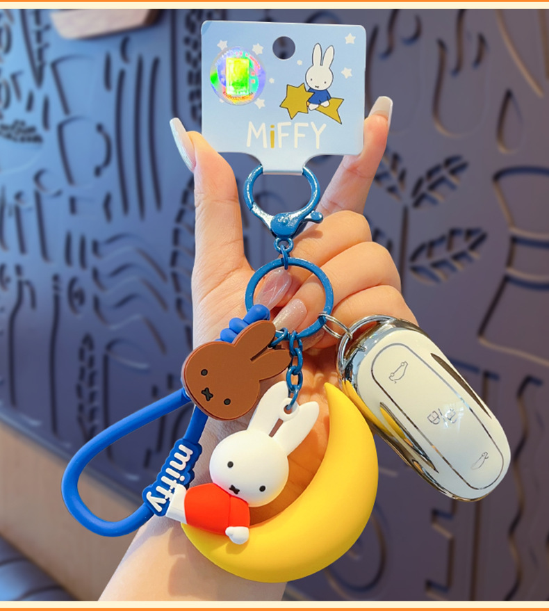 Rabbit Goodnight Party Series keychain, cute cartoon doll pendant, creative small pendant pic 12