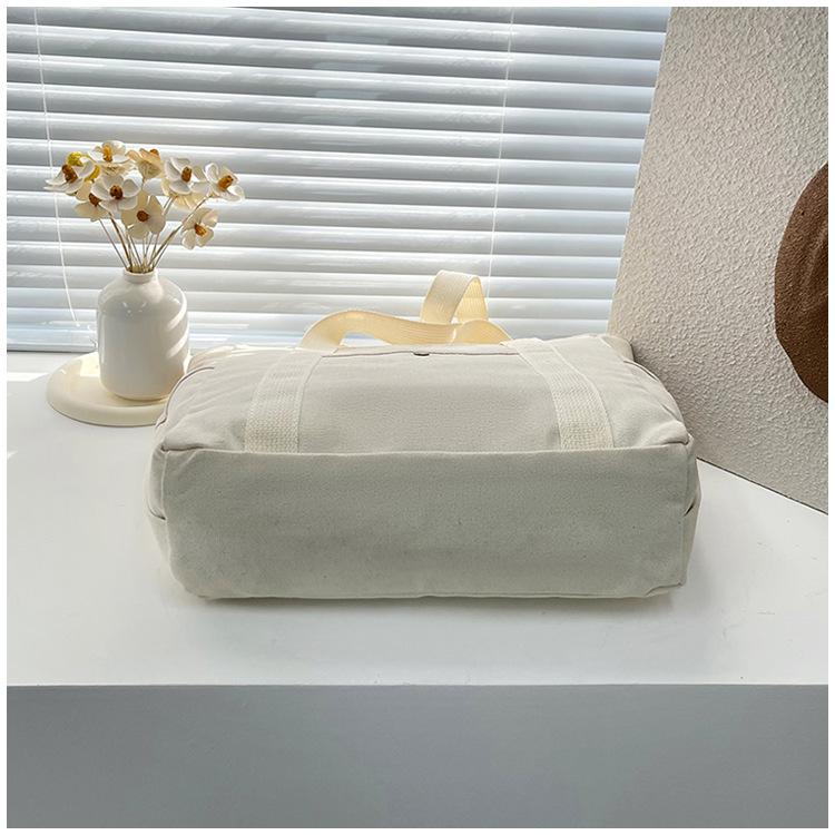 大容量托特帆布包上班外出高颜值通勤百搭文艺学生装书单肩布袋包详情47