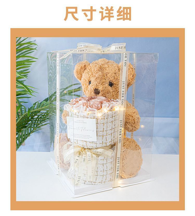 小熊玩偶公仔永生玫瑰花束生日礼物送女生妈妈朋友情人节批发详情8