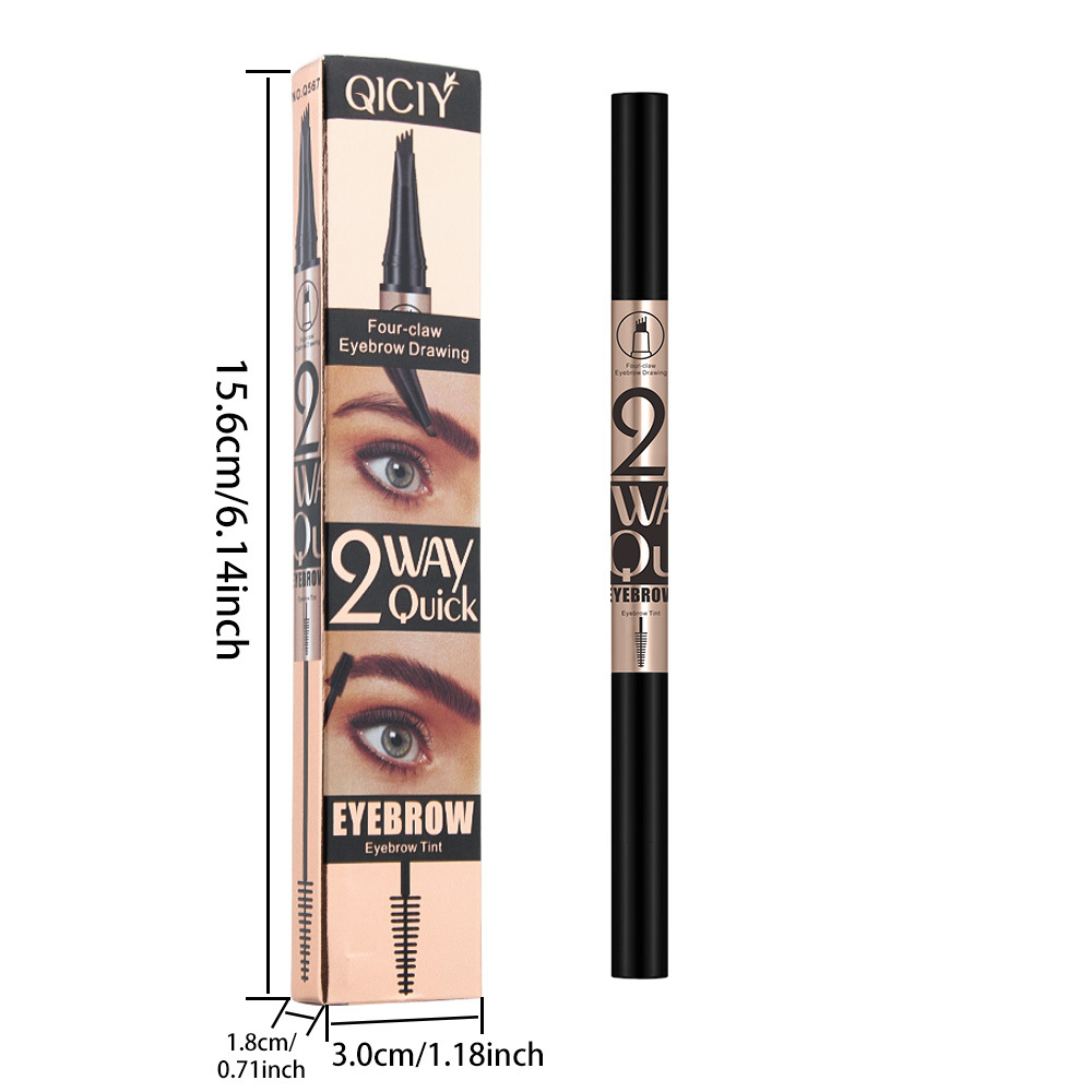 【 Cross-border Exclusive 】QICIY+ 4-fork Eyebrow Pencil + Eyebrow Dye Waterproof and Not Easy to Fall Off Eye Makeup Eyebrow Pencil Eyebrow Dye pic 12