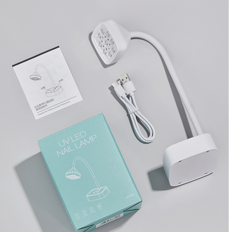 Desktop battery-powered nail art lotus lamp, non-blackening hand quick-drying induction baking lamp, nail adhesive plate, nail sticking drill light therapy lamp pic 39