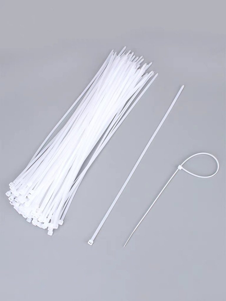 100根250自锁式尼龙扎带花束塑料固定扎带电线捆扎线束带白色扎条详情1