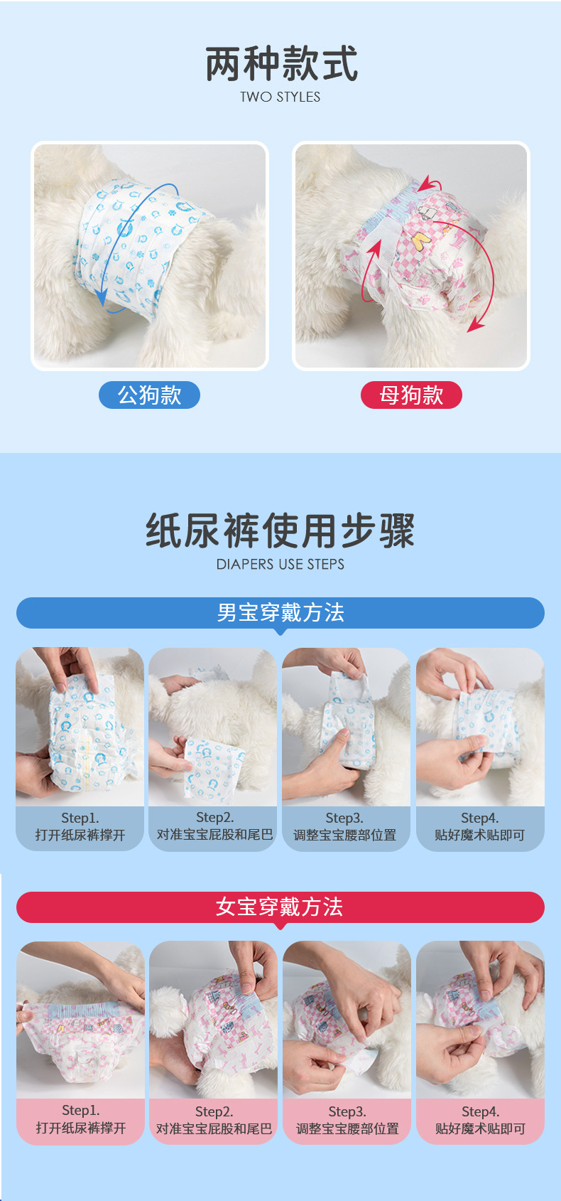 宠乐见狗狗尿不湿生理裤一次性母狗变色姨妈巾宠物公狗纸尿裤批发详情15