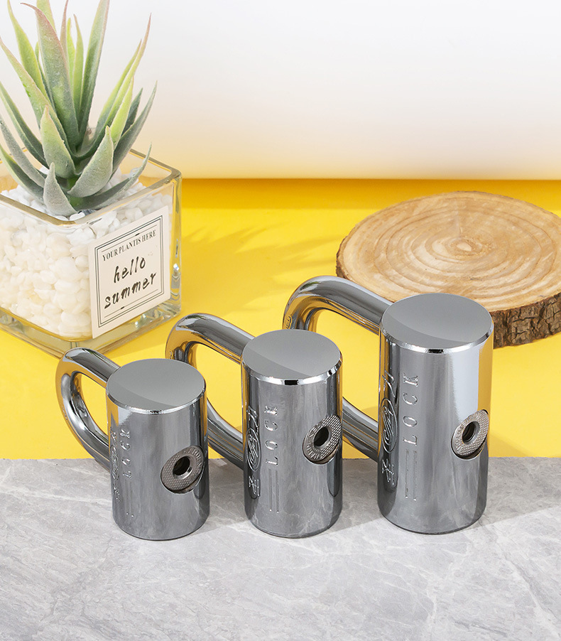 Hammer padlock, hammer blade chrome-plated lock, warehouse door lock head, chain lock, safety padlock pic 3