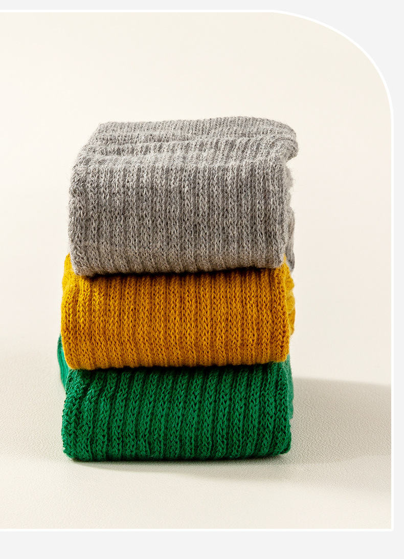 2025儿童秋季袜子新款婴儿袜纯色中筒袜堆堆袜宝宝男女童纯棉袜子详情8