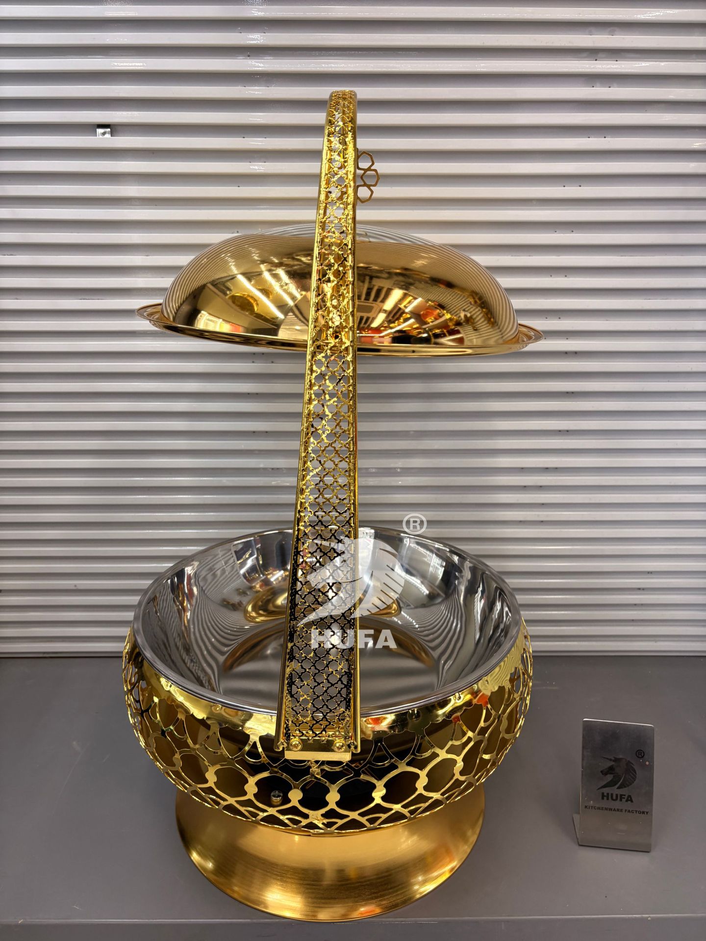 Stainless steel buffet heating stove, alcohol stove, insulated dining stove, hotel restaurant luxury lace stove, Buffet stove, 8L pic 3