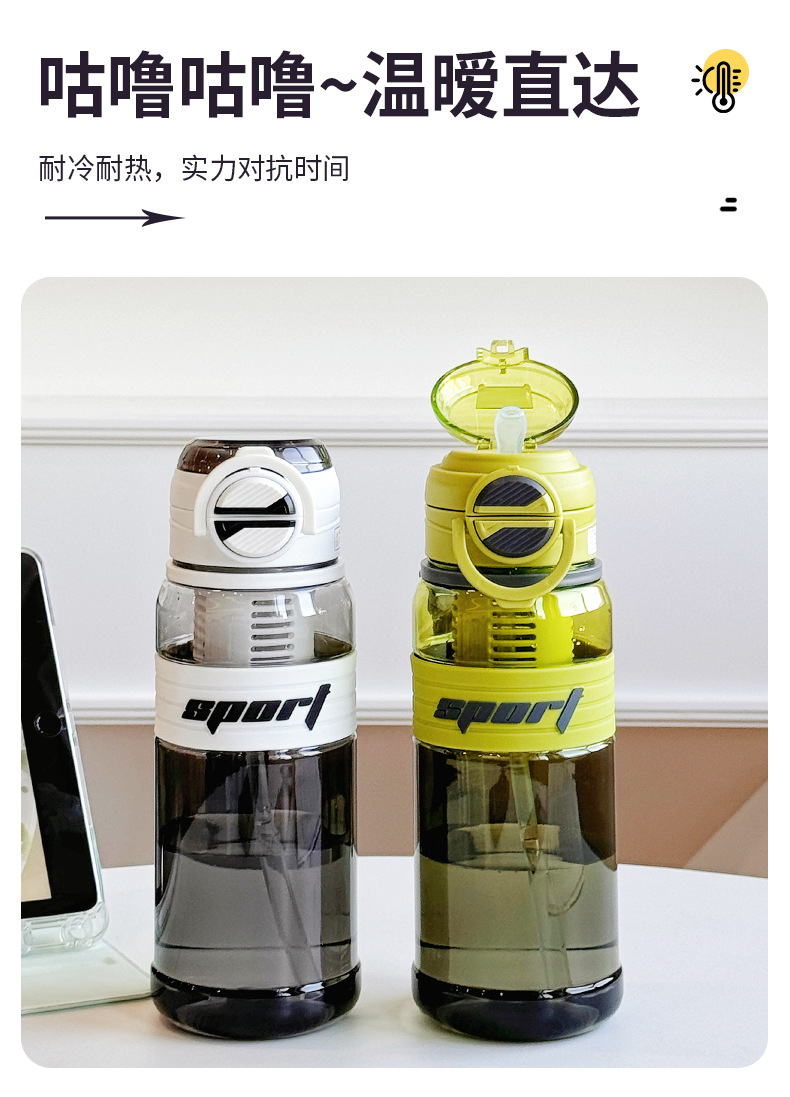 便携大容量运动水杯带吸管夏天学生上学直饮杯茶水分离塑料杯批发详情4