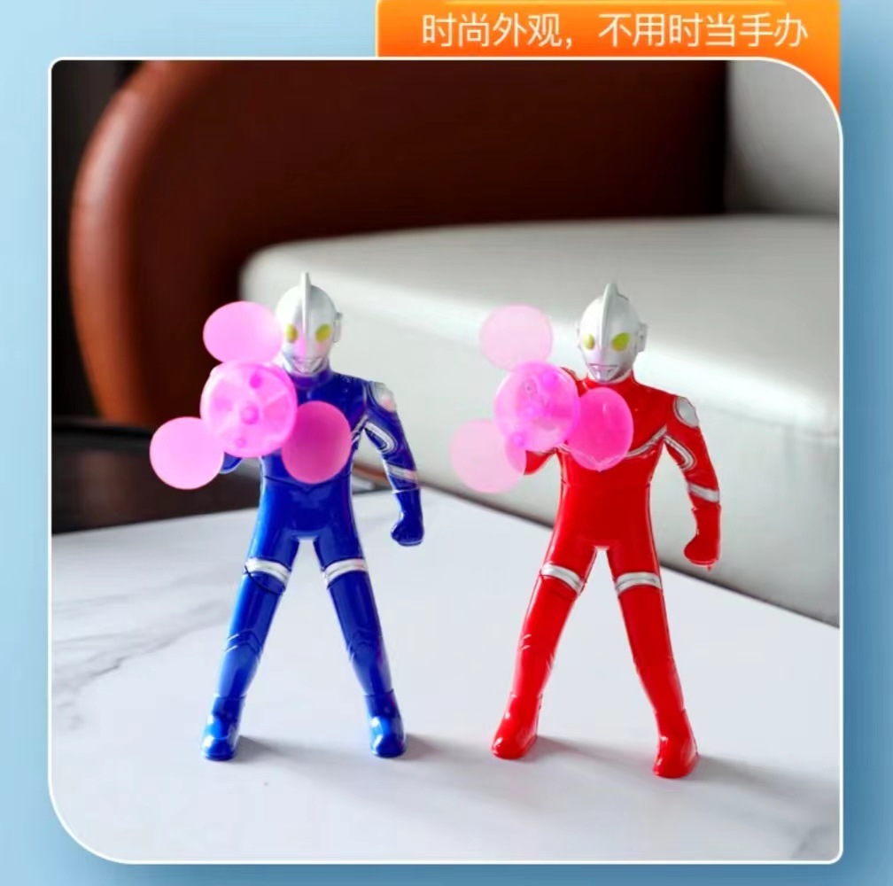 奥特曼发光电动迷你玩具风扇夏季手动按压户外解暑压腿风扇转动详情3