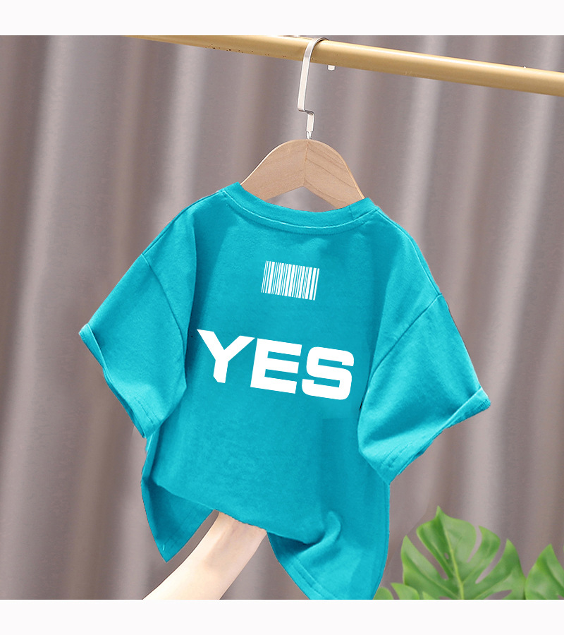 Ropa niño niño verano camiseta 2024 nuevo mid-big niño manga corta niño floral algodón verano top T pic 16