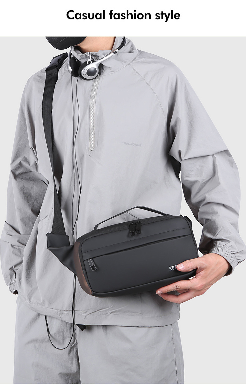 跨境腰包多功能通勤旅行手机胸包户外运动骑行斜挎包时尚胸前包详情14