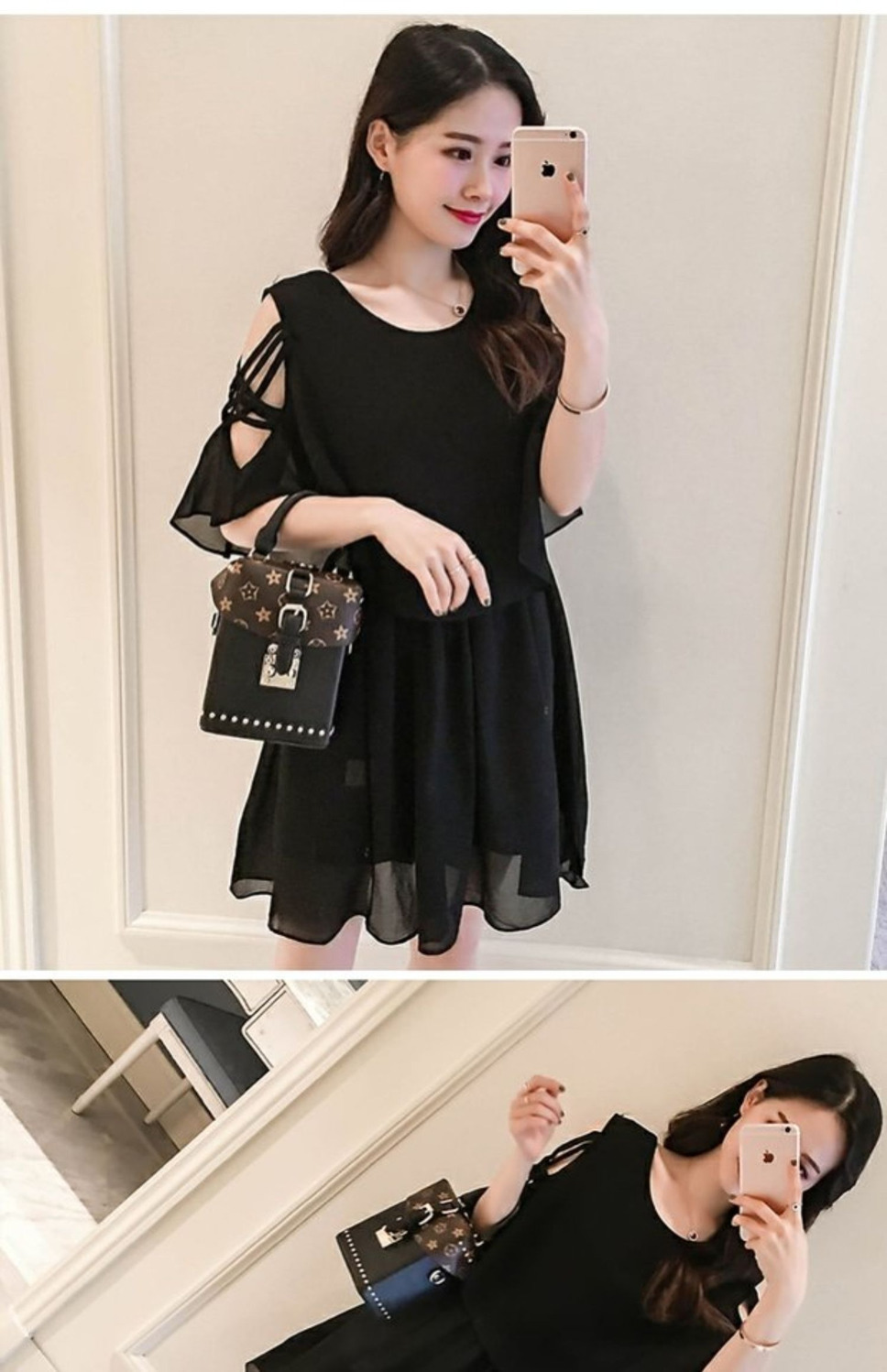 Verano 2024 gasa recostada vestido delgado vestido de mujer talla grande hermana gorda chic chic reducción de edad versátil falda pic 15