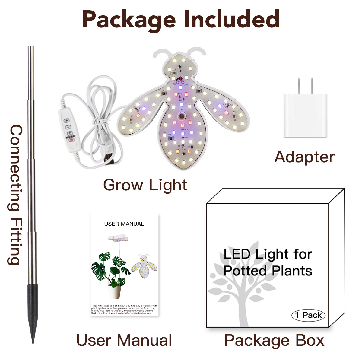 New Little Bee telescopic pole LED plant growth lamp, Angel ring succulent plant lamp, LED bonsai plant lamp pic 6