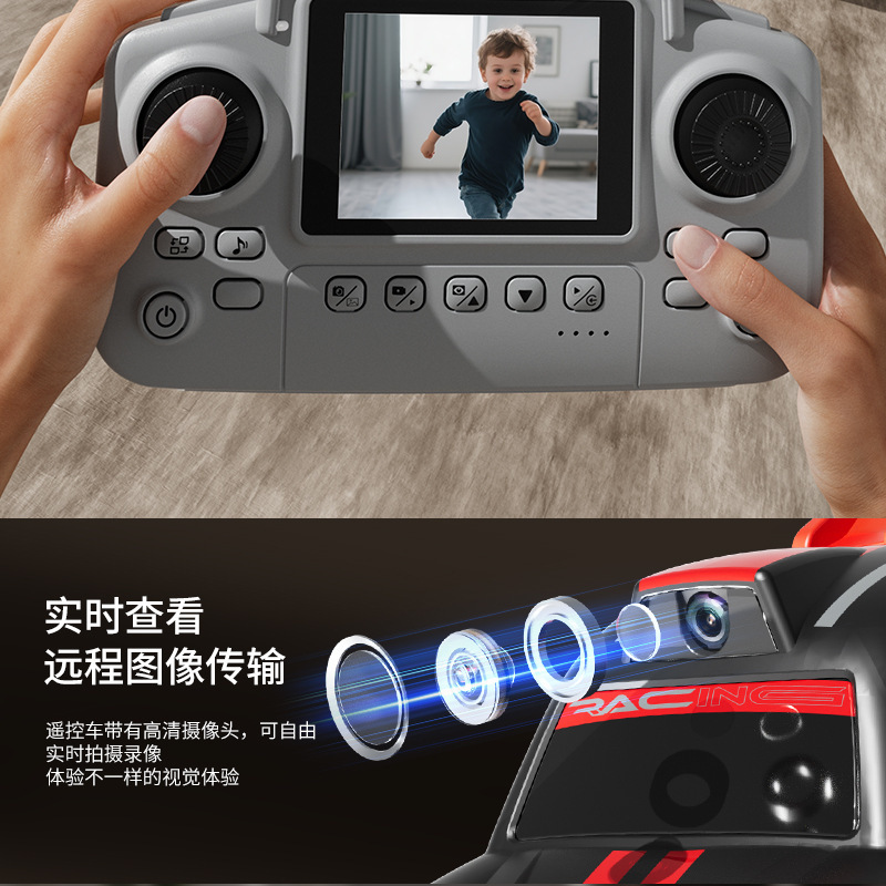 Cross-border remote control MINI car camera and photo cartoon Q-version mini screen control racing drifting C6 remote control car toy pic 6