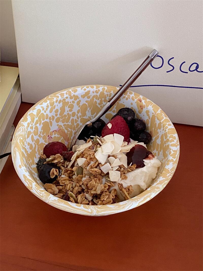 韩国ins同款复古泼墨搪瓷餐具套装搪瓷碗马克杯盘详情16